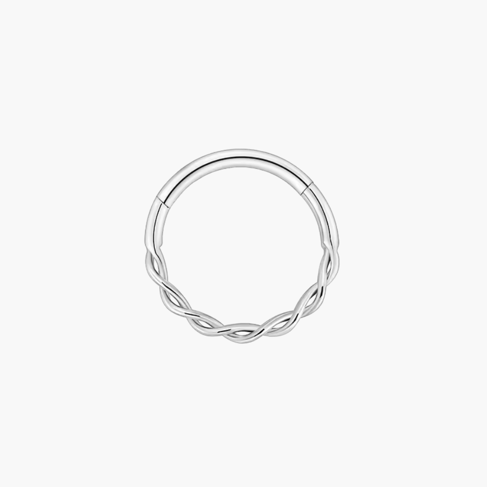 Twisted Rope Braided Clicker Hoop – Titanium Septum & Daith Ring