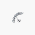 Marquise CZ Ear Climber – Titanium Helix Crawler Stud