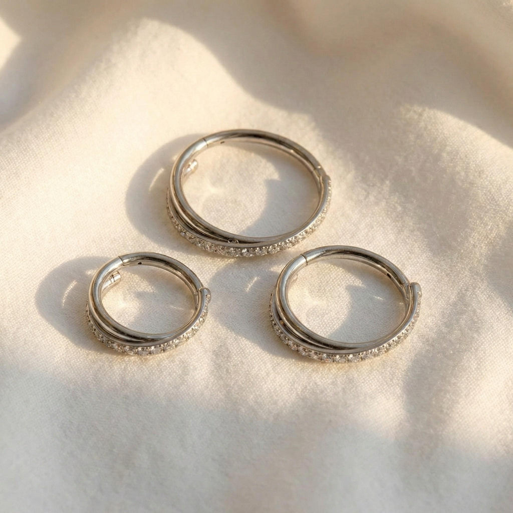 Titanium Seamless Clicker Hoop, Hinged Segment Ring, Minimalist Septum Daith Helix Tragus Conch Earring, Hypoallergenic Basic Piercing