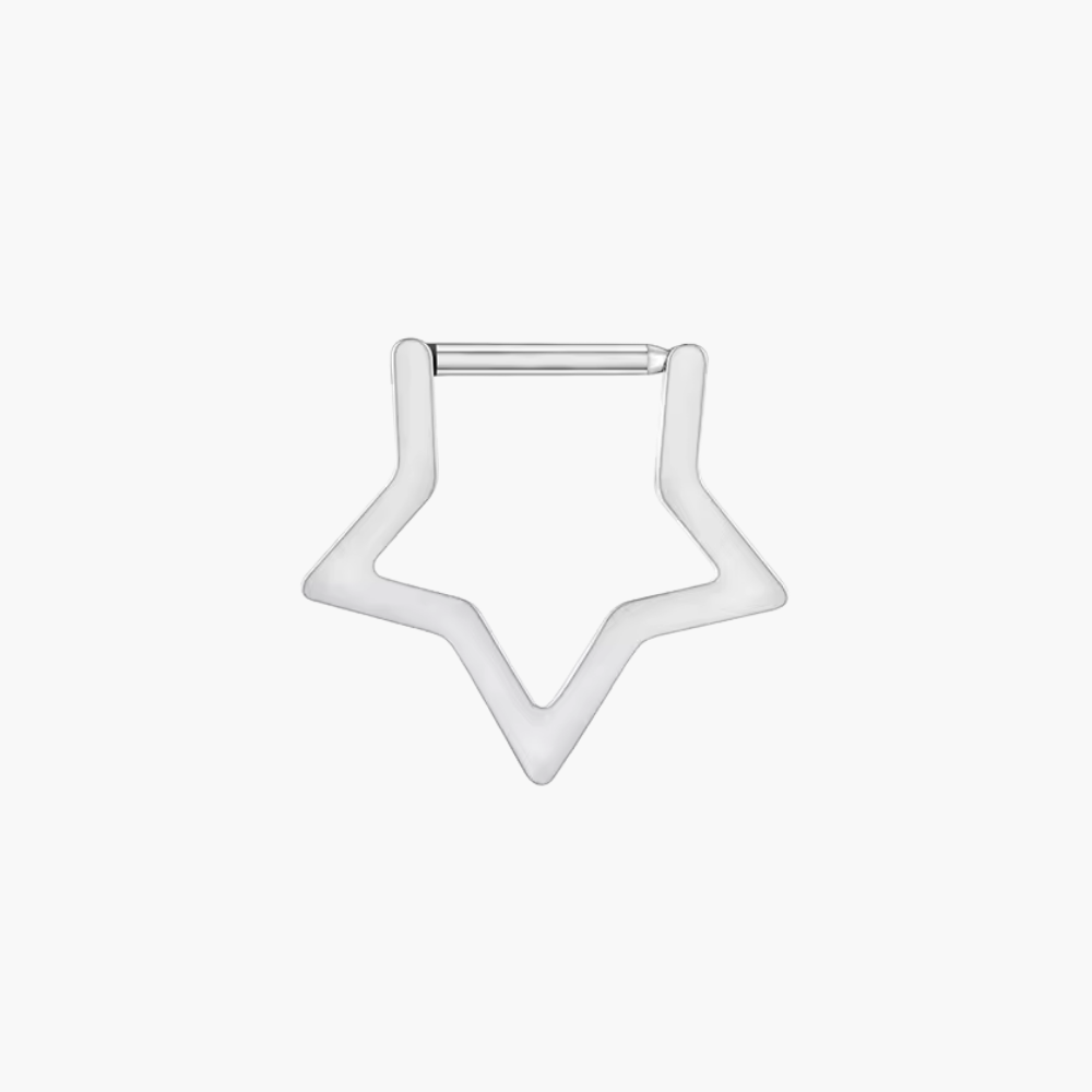 Star Septum Clicker – Titanium Hinged Daith Hoop