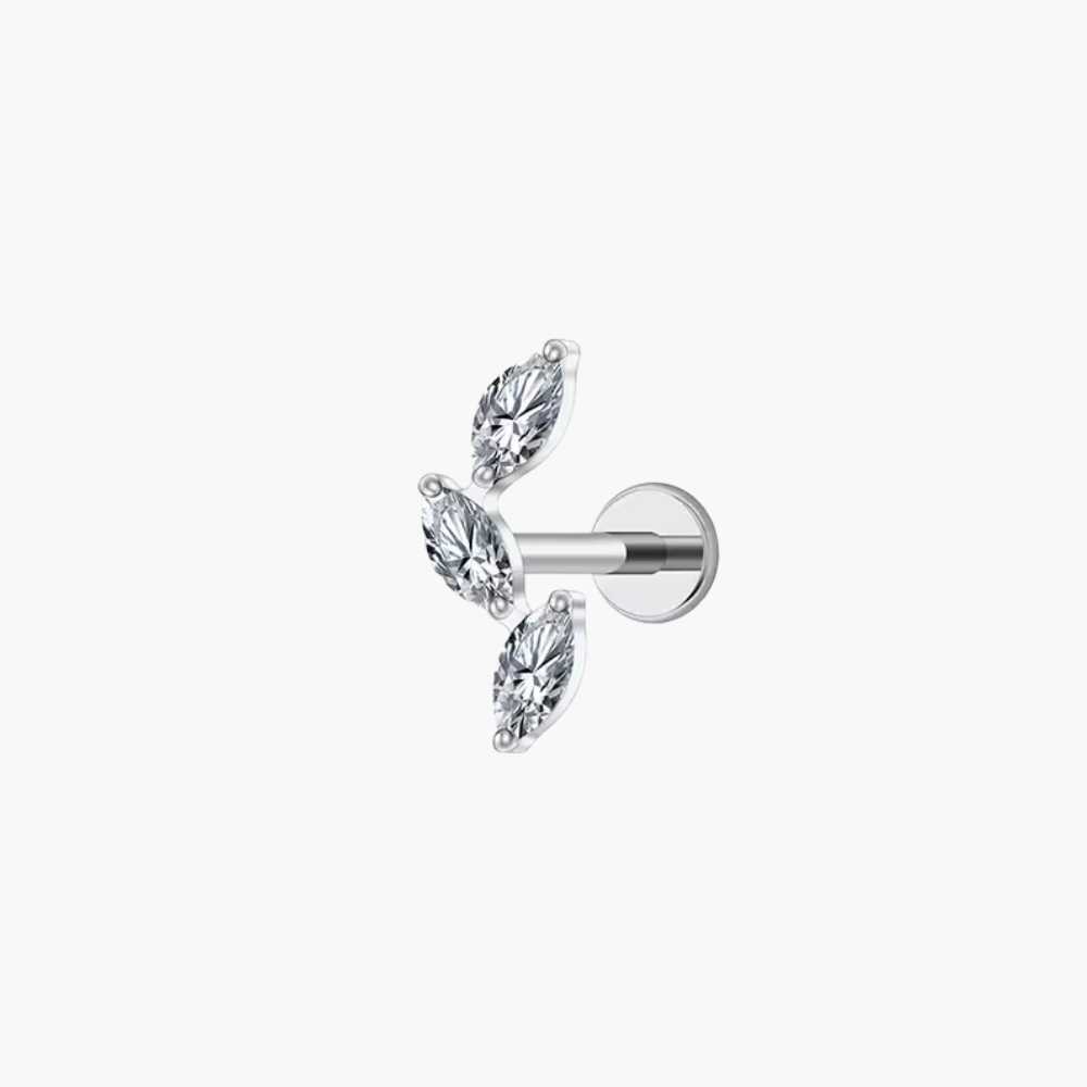 Triple Marquise Cluster Stud – Titanium CZ Helix Climber