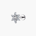 Marquise Flower Labret – Titanium CZ Floral Cartilage Stud