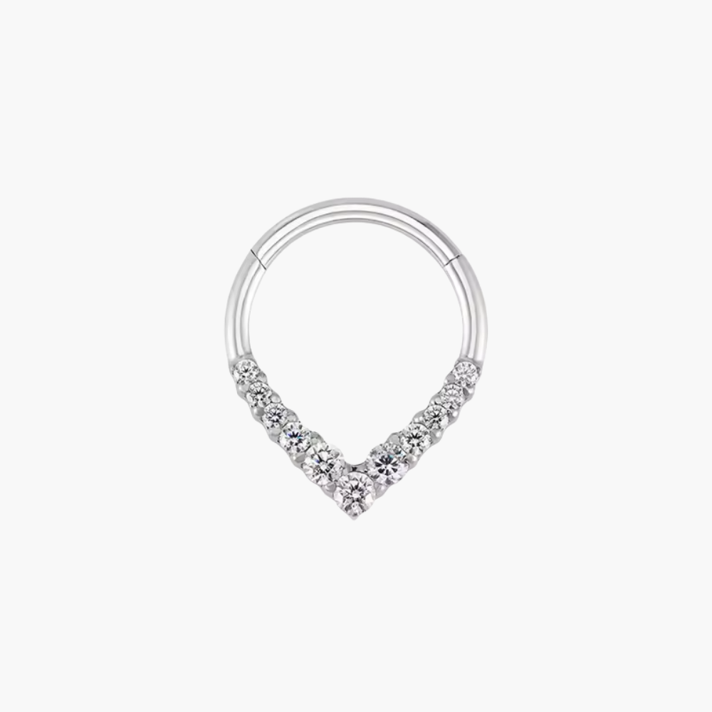 Teardrop Septum Clicker – Titanium CZ Daith Hoop