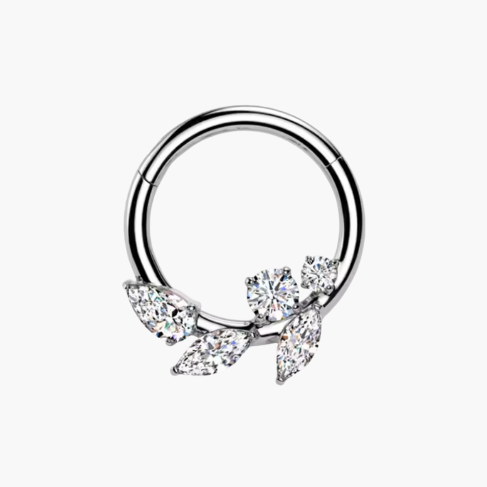 Amber Branch Clicker Hoop – Titanium Daith & Septum Ring