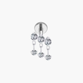 Floating Chain Dangle Helix Stud – Titanium Triple CZ Cartilage