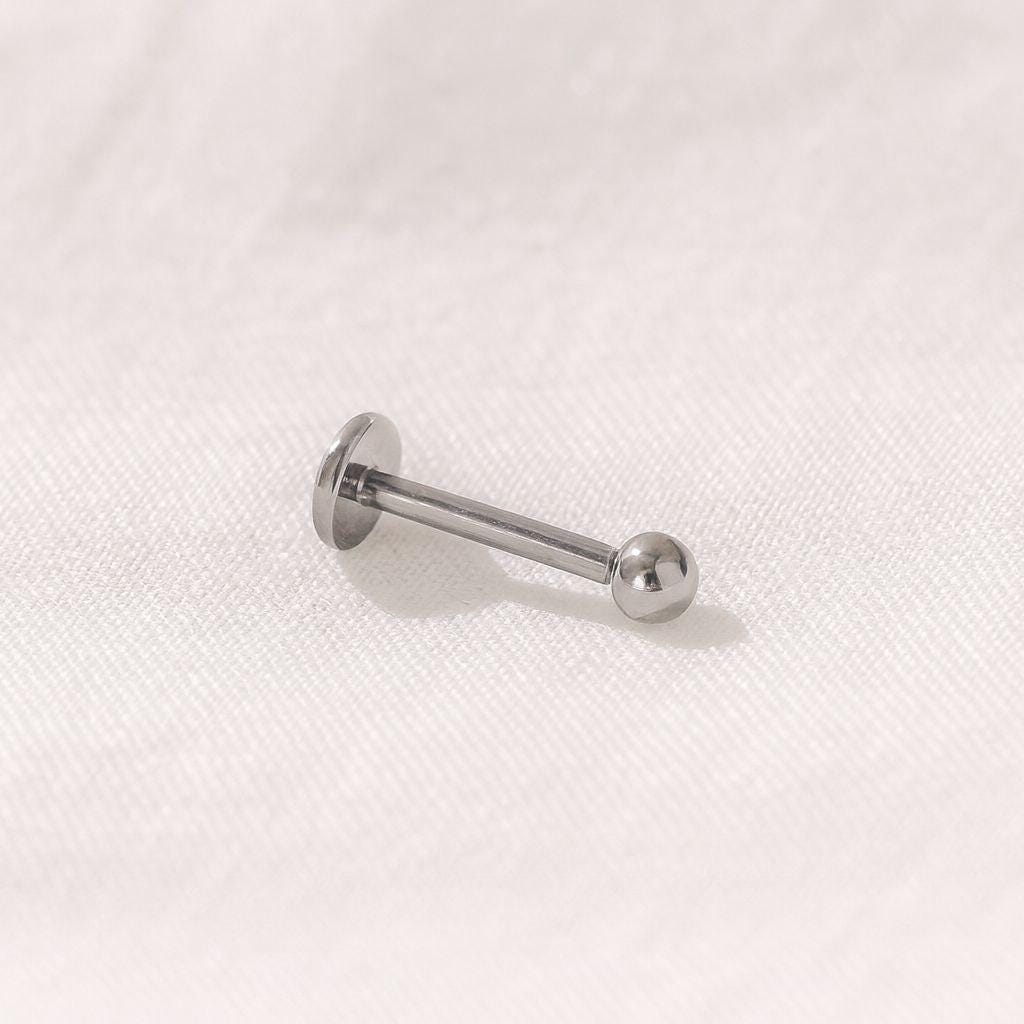 16G/18G/20G Titanium Small Ball Threadless Push Pin Labret, Bead Flat Back Earring, Conch Tragus Helix Cartilage Stud, Bead Nose Stud