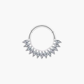 Marquise Cluster Septum Clicker – Titanium Floral CZ Daith Hoop