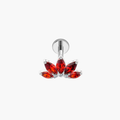 Red Lotus Fan Stud – Gold Titanium Helix & Conch Earring