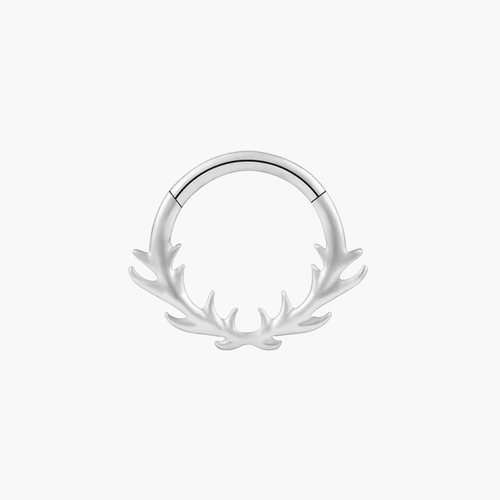 Titanium hinged clicker hoop for septum, daith and helix piercings