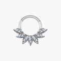 Marquise CZ Elegant Septum Clicker – Titanium Hinged Daith Hoop