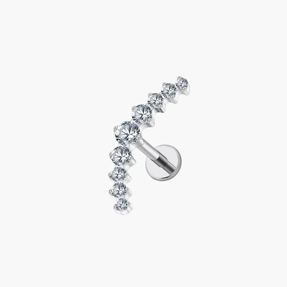 CZ Arc Cluster Stud – Titanium Curved Cartilage Labret