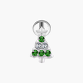 Christmas Tree CZ Stud 16G – Titanium Festive Holiday Helix Earring