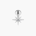 North Star CZ Starburst Stud – Titanium Celestial Helix Earring