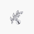Marquise Leaf Vine Stud – Titanium CZ Botanical Helix Earring