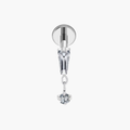 Baguette Dangle Stud – Titanium CZ Drop Cartilage Earring