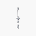 Teardrop CZ Dangle Belly Button Ring – Titanium Navel Piercing