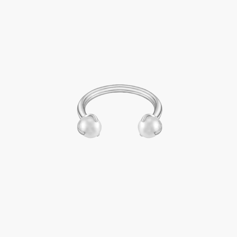 Pearl Horseshoe Septum Ring – Titanium Bridal Circular Barbell