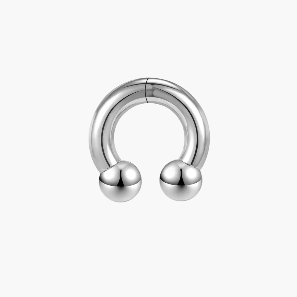 Heavy Horseshoe Septum Ring – Surgical Steel Large Gauge Circular Barbell