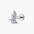 Marquise Cluster Labret – Titanium CZ Leaf Crawler Stud
