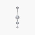 CZ Drop Pendant Belly Ring – Titanium Dangle Navel Piercing