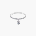 Dangle Charm Hoop 16G – Titanium Round CZ Helix Clicker