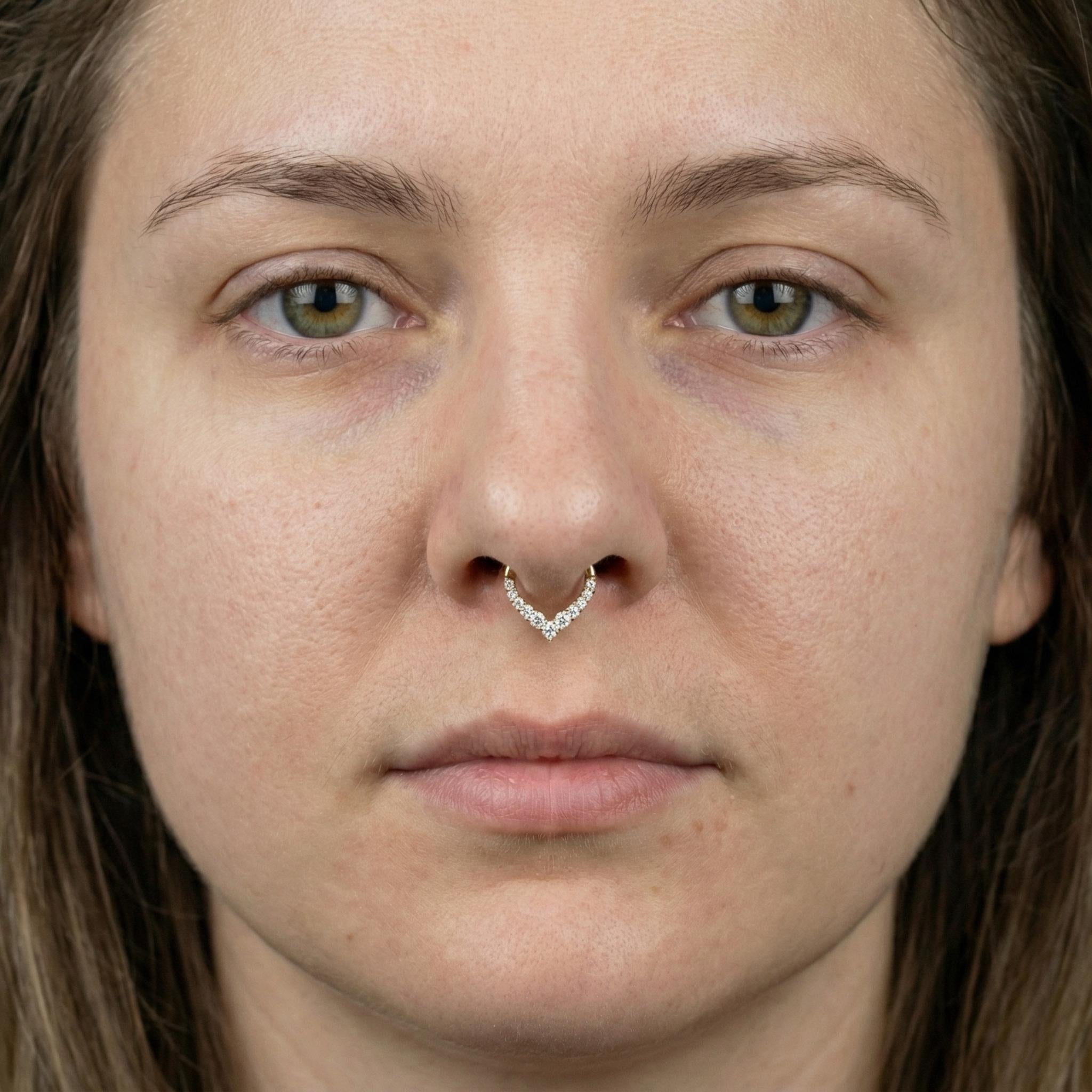 16G Titanium Teardrop Septum Clicker, CZ Daith Hoop Earring, Hinged Segment Ring, Hypoallergenic Waterdrop Nose Piercing