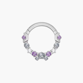 Moon & Star Celestial Septum Clicker – Titanium CZ Daith Hoop