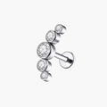 ASTM F136 Titanium Labret | Internally Threaded Opal Tragus Stud | 16G 18G Cartilage Piercing | 5A CZ Lip Ring | Hypoallergenic Earring