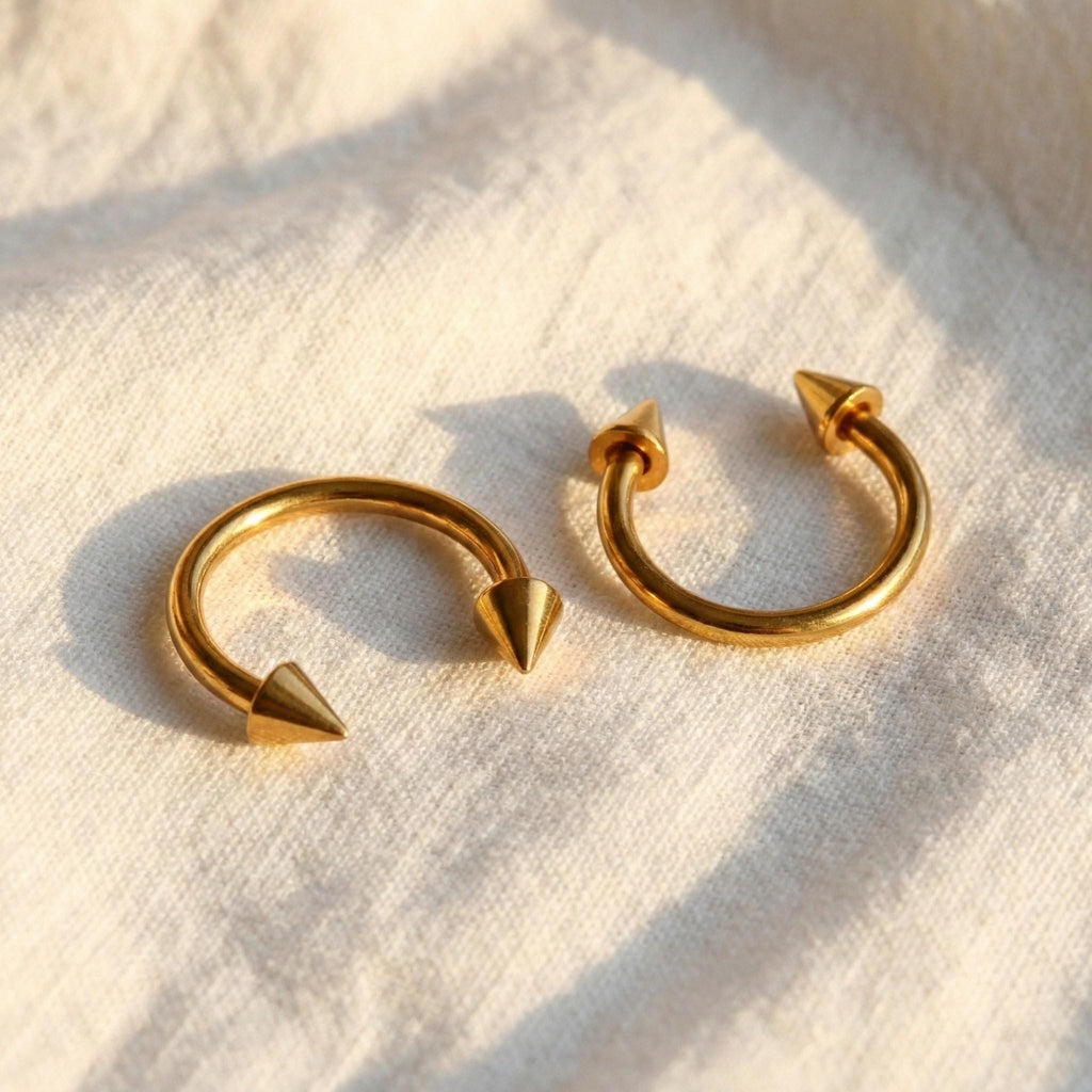 16G Titanium Circular Barbell, Classic Horseshoe Septum Ring, Hypoallergenic Cartilage Daith Helix Tragus Hoop, Basic Body Jewelry