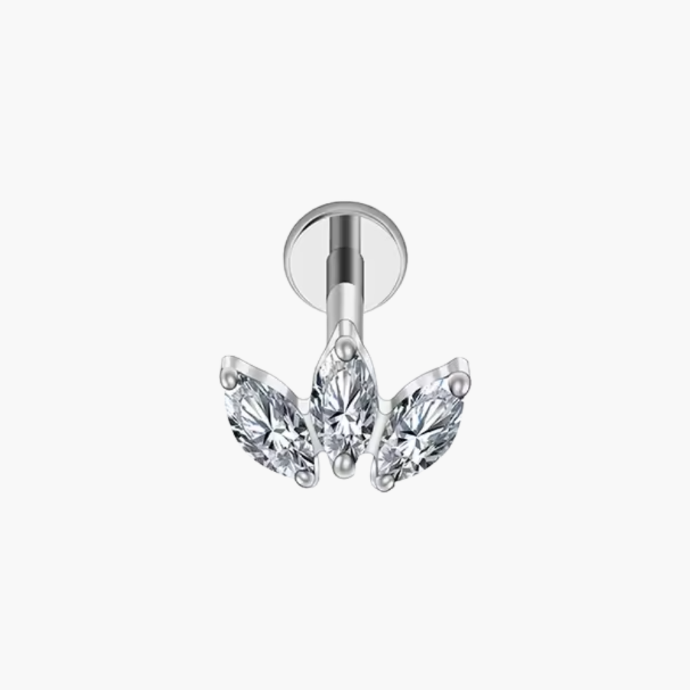 Trinity Opal Triple Marquise Stud – Titanium Helix & Tragus Earring