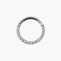 G23 Titanium CZ Paved Clicker Hoop – Septum, Daith & Helix Ring
