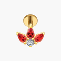 Triple Pear Fan Stud – Titanium CZ Trinity Lotus Earring