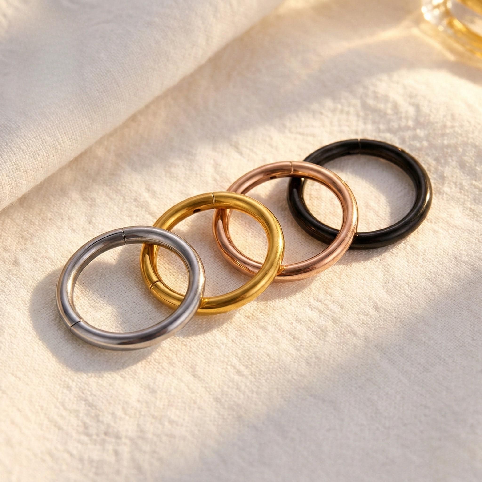 20G 18G 16G Surgical Steel Hinged Hoop – Nose Ring, Septum, Tragus, Cartilage & Daith Piercing Jewelry, Gift for Her