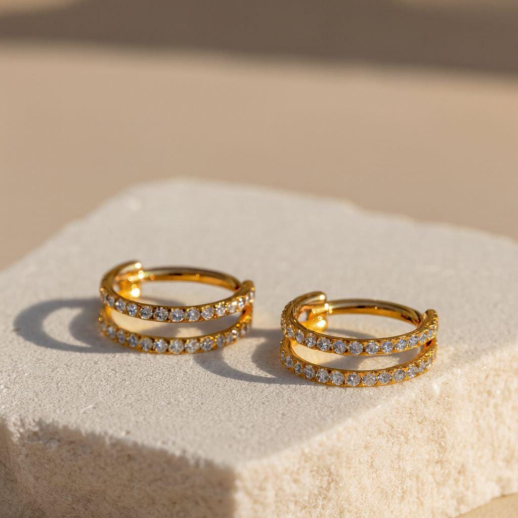 18G,16G Titanium Double Hinge Hoop • Hinged Segment Nose Ring • Septum Clicker Ring • Cartilage Hoop • Helix Earring Hoop