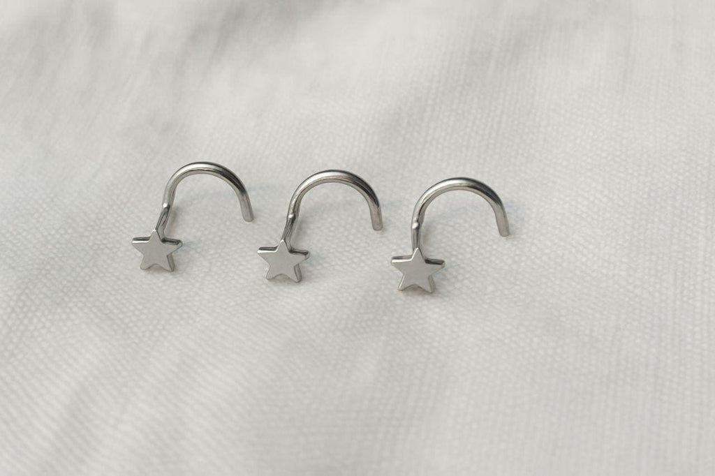 Implant Grade Titanium Star Nose Stud • 20G/18G Small Star Piercing Jewelry – Dainty Hypoallergenic Nose Ring