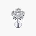 CZ Flower Labret Stud – Titanium Floral Helix & Medusa Earring