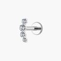 Four CZ Ear Climber Stud 16G – Titanium Cartilage & Helix Earring