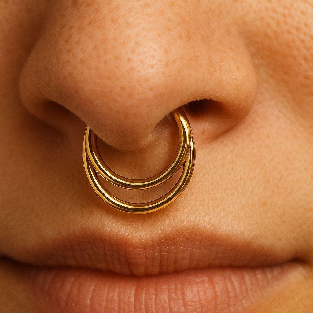 16G Titanium Double Hinged Hoop • Seamless Segment Nose Ring • Septum Clicker • Helix & Cartilage Piercing Earring