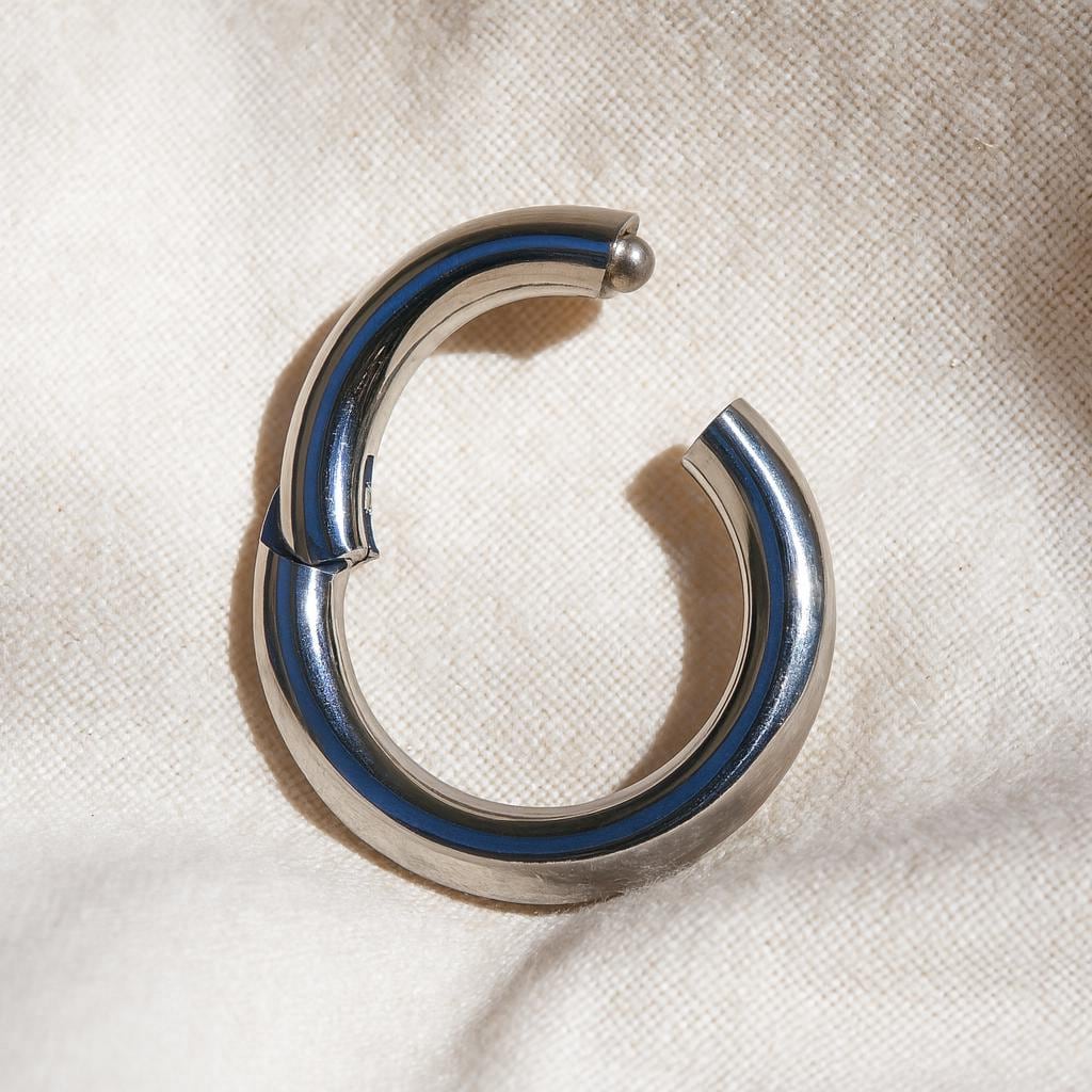 6G, 8G, 10G, ASTM F136 Titanium Hinged Segment Ring Clicker - Choose Your Color - Septum Ring Hoop Ear Weights - 10 or 8 Gauge