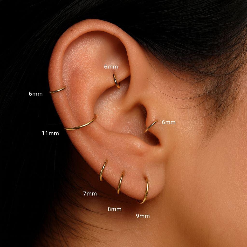 20G/18G/16G Titanium Hinge Hoop • Hinged Segment Nose Ring • Septum Clicker Ring • Cartilage Hoop • Nose Ring • Helix Earring Hoop