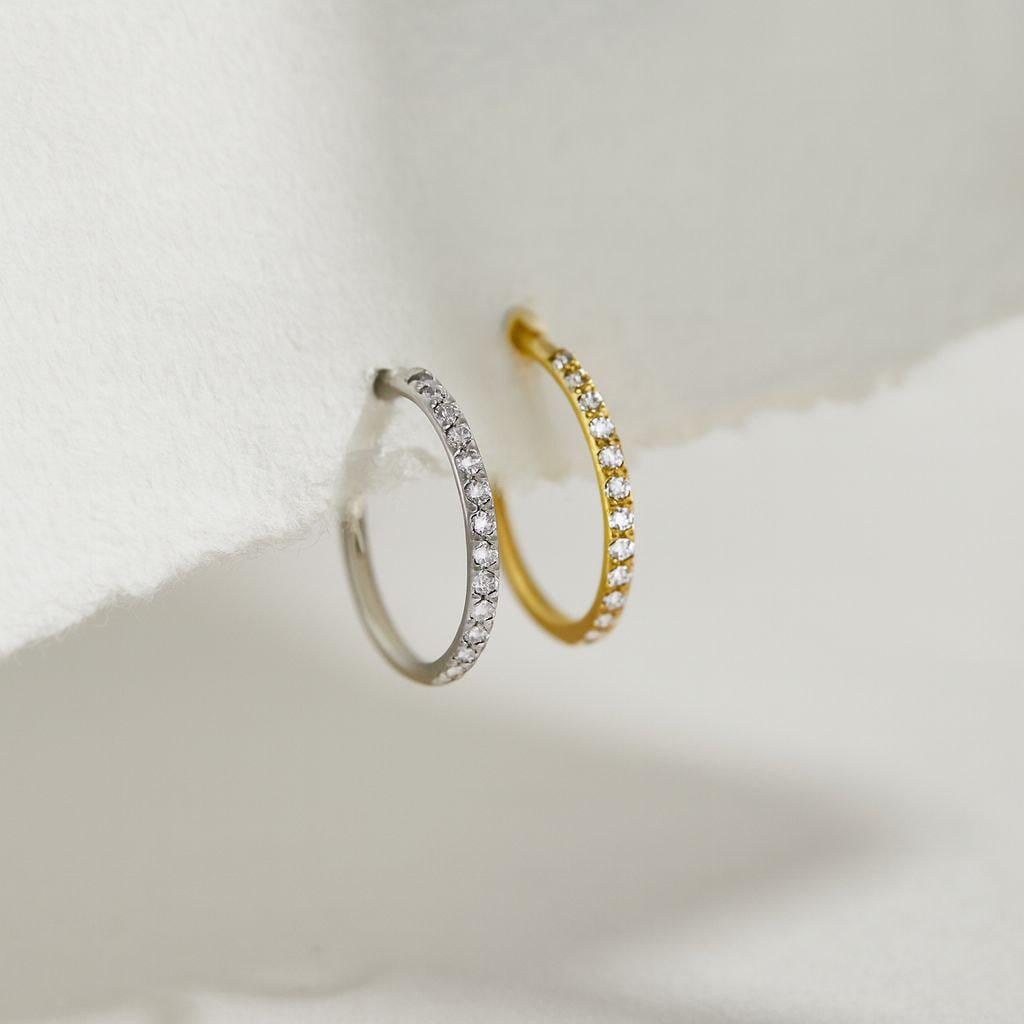 20G/16G/18G Gold Paved CZ Cartilage Hoop Earring/Nose Hoop/Helix Hoop/Lobe Earring/Conch Ring/Tiny Hoop Earring/Tragus/Rook Piercing Clicker