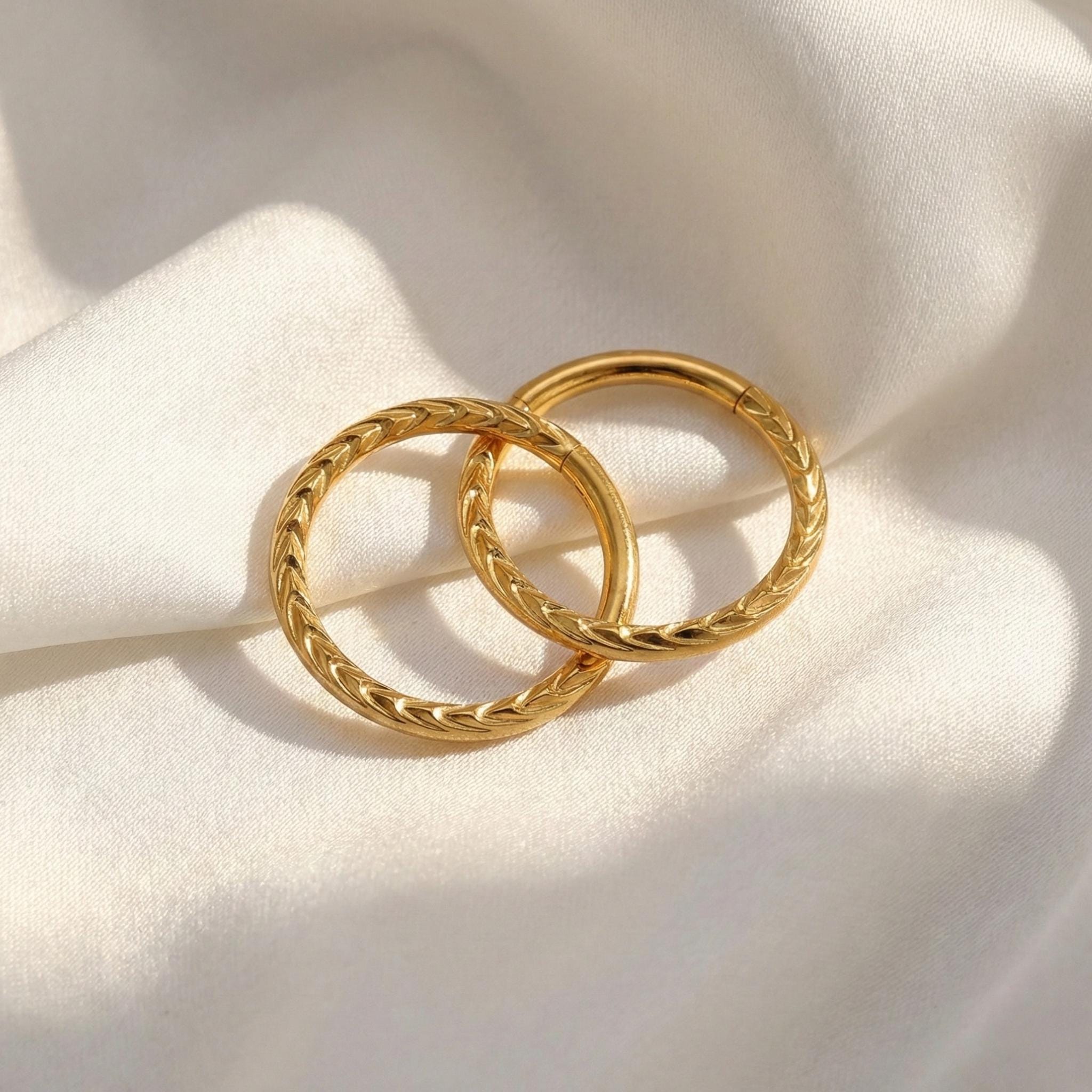 20G/18G/16G Titanium Braid Nose Hoop • Implant Grade Hinged Segment Clicker Ring for Nose, Septum & Cartilage Piercings