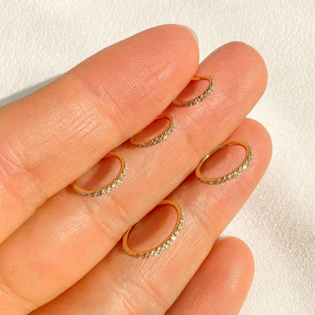 20G/16G/18G Gold Paved CZ Cartilage Hoop Earring/Nose Hoop/Helix Hoop/Lobe Earring/Conch Ring/Tiny Hoop Earring/Tragus/Rook Piercing Clicker