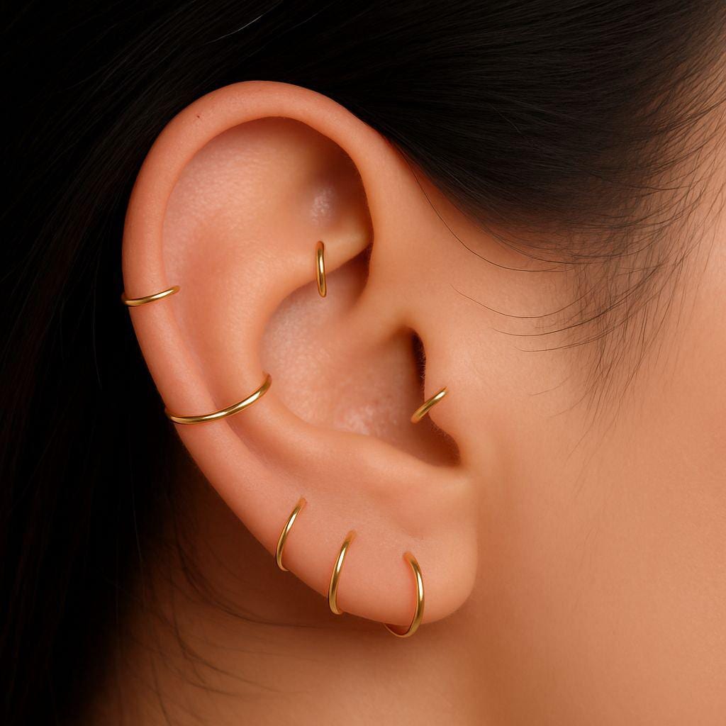 20G/18G/16G Titanium Hinge Hoop • Hinged Segment Nose Ring • Septum Clicker Ring • Cartilage Hoop • Nose Ring • Helix Earring Hoop