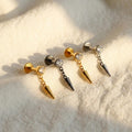 16G Titanium Dangle Stud Earring • Tragus Earring • Helix • Cartilage • Internally threaded • Flat Back Earring • Gift for Her