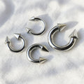 4G/6G/8G/10G/12G Thick Silver Horseshoe Septum Ring Spike Ends Earlobe Earring Surgical Steel Cartilage Piercing Curved Barbell