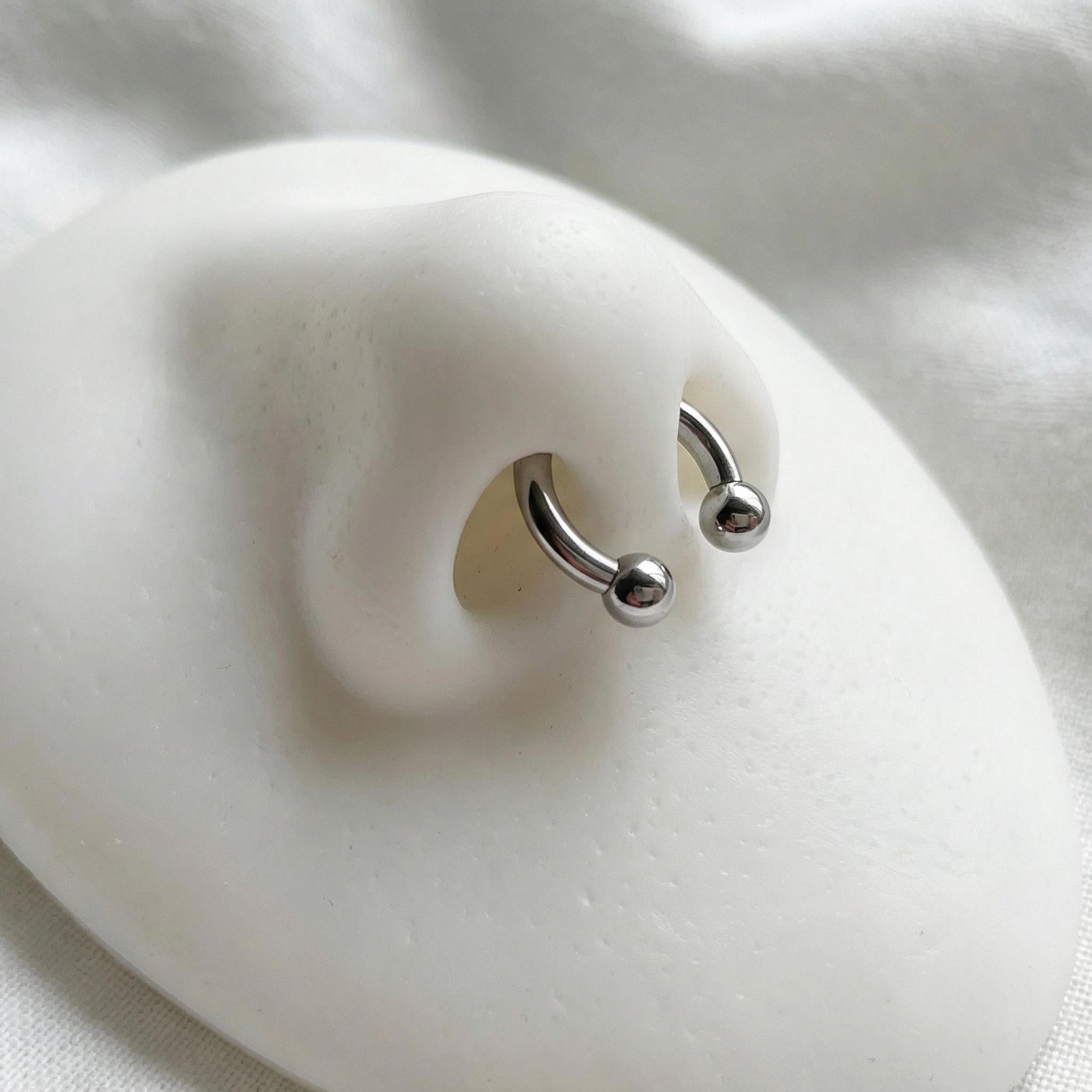 Thick Surgical Steel Horseshoe Septum Ring 12G-2G, Large Gauge Circular Barbell, Stretched Earlobe Earring, Heavy Cartilage Piercing