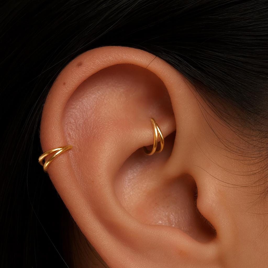 16G Titanium Double Hinge Hoop • Hinged Segment Nose Ring • Septum Clicker Ring • Cartilage Hoop • Helix Earring Hoop