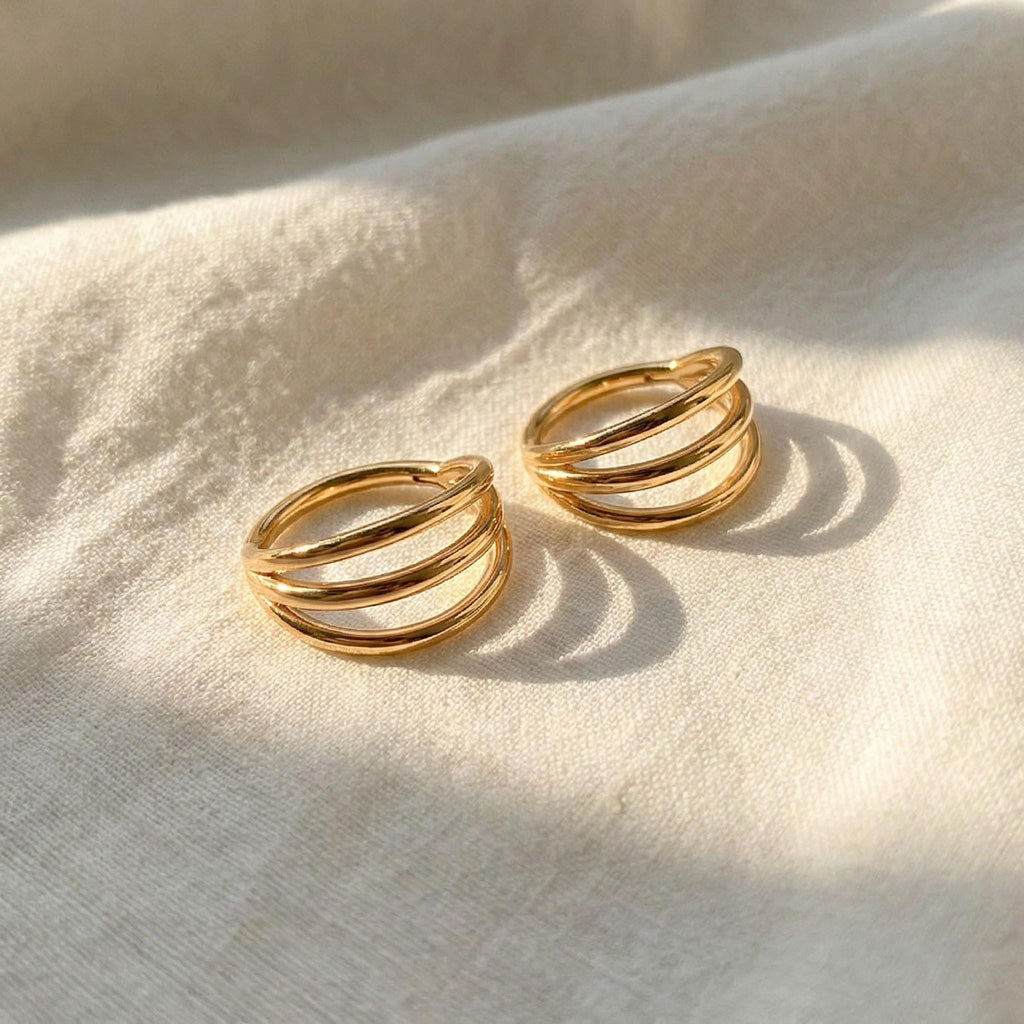 16G Triple Ring Cartilage Hoop/Hinged Hoop Earring/Tragus Hoop/Daith Ring/Helix Hoop/Conch Hoop/Lobe Earring/Minimalist Earring/Gift For Her