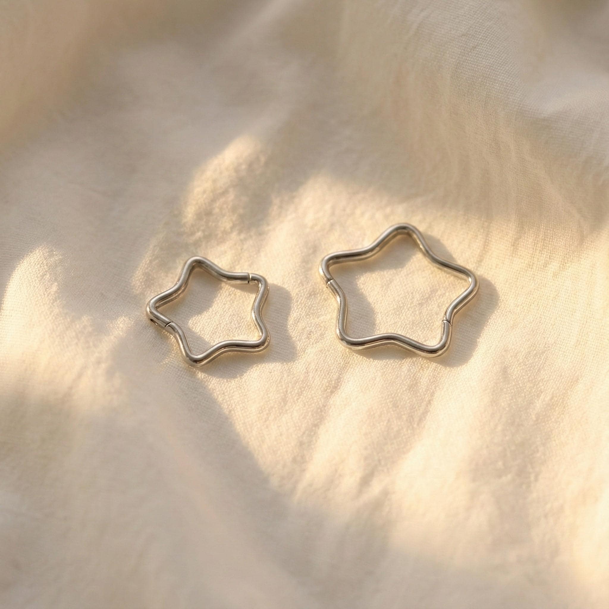 16G Titanium Five-Point Star Septum Ring • Simple Nose Hoop • Conch & Cartilage Piercing Jewelry